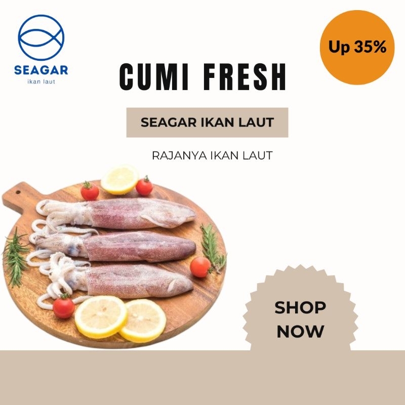 

SEAGAR Ikan Laut Cumi Segar Fresh / Frozen 500gr SEAFOOD