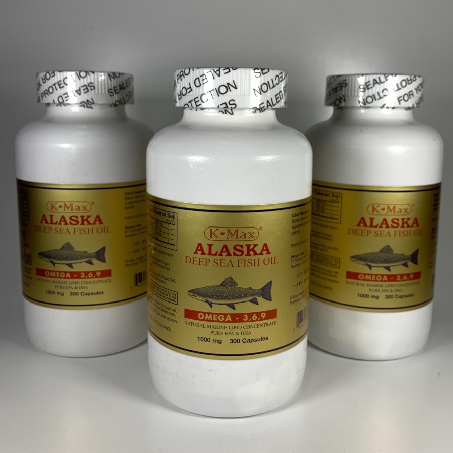 K-MAX ALASKA DEEP SEA FISH OIL ISI 300 KAPSUL OMEGA 3 6 9 1000MG
