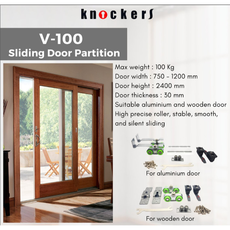 REL PINTU GESER SLIDING PARTITION DOOR / PINTU GESER V-100 KNOCKERS