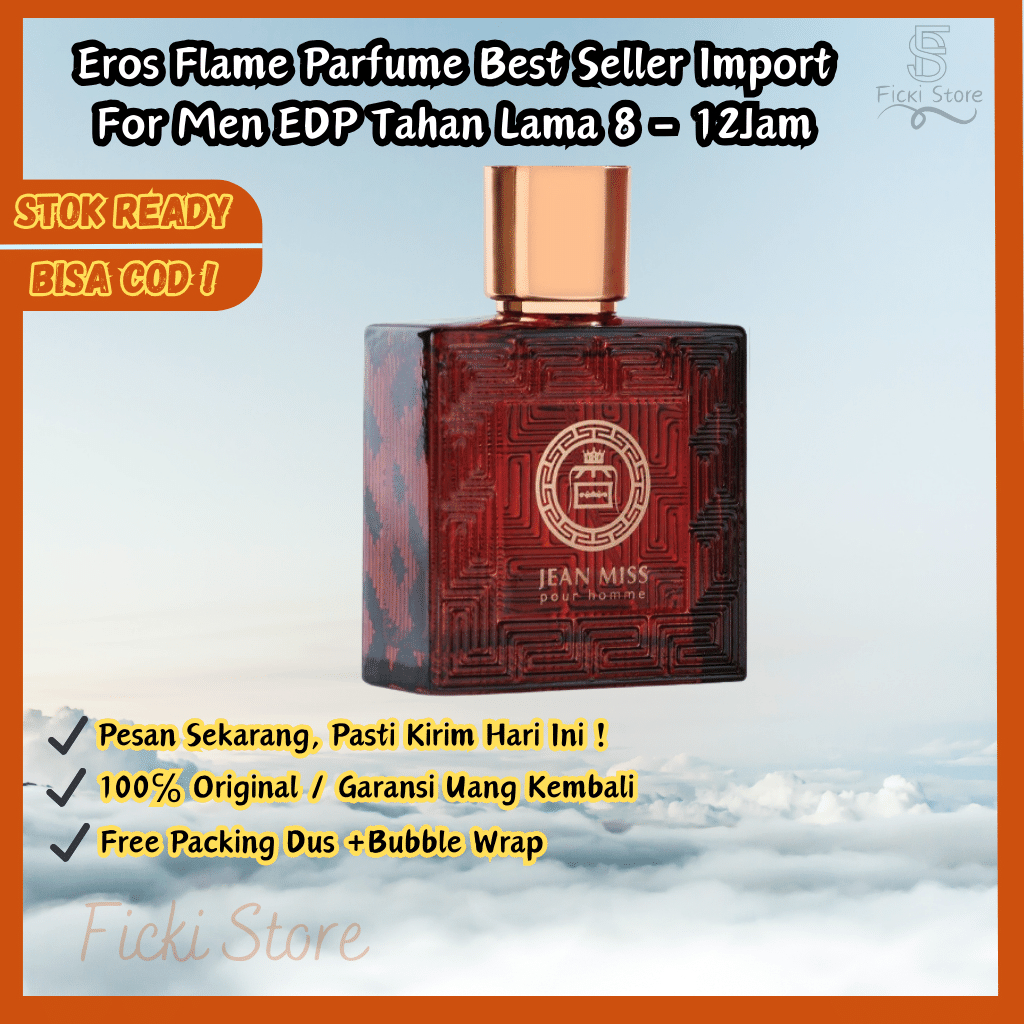 [Bisa COD] Parfum Jean Miss Versage Eros Flame Pria EDP Aroma Manis Segar Elegan Tahan Lama |       