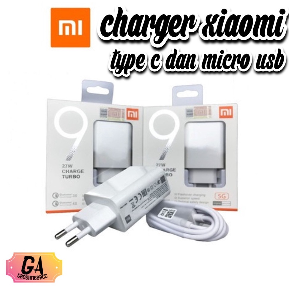 SCv Charger Turbo XIAOMI MI 9 27W Micro  Type C Fast Charging Charger