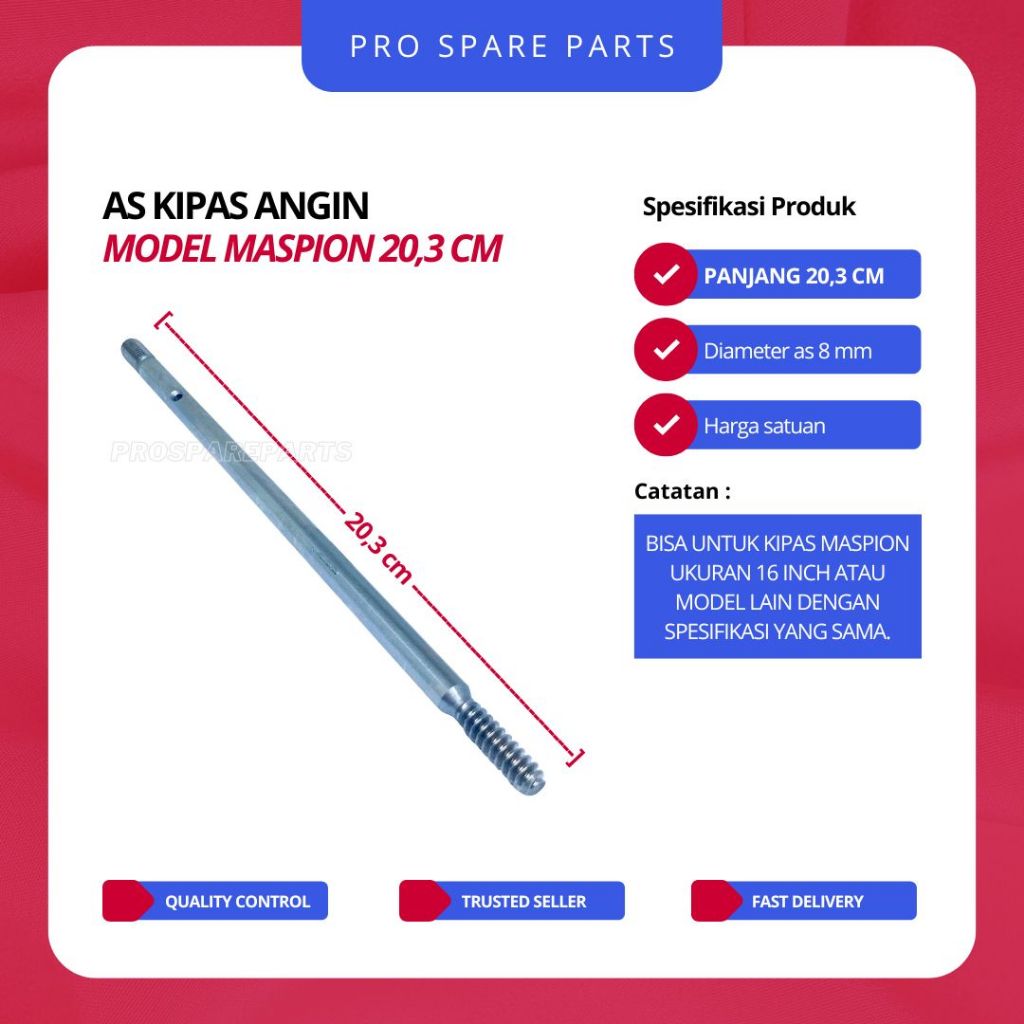 AS Model Maspion 20,3 cm - As Dinamo Model Kipas Angin Maspion 16 Inch - As Kipas Angin Model Maspio