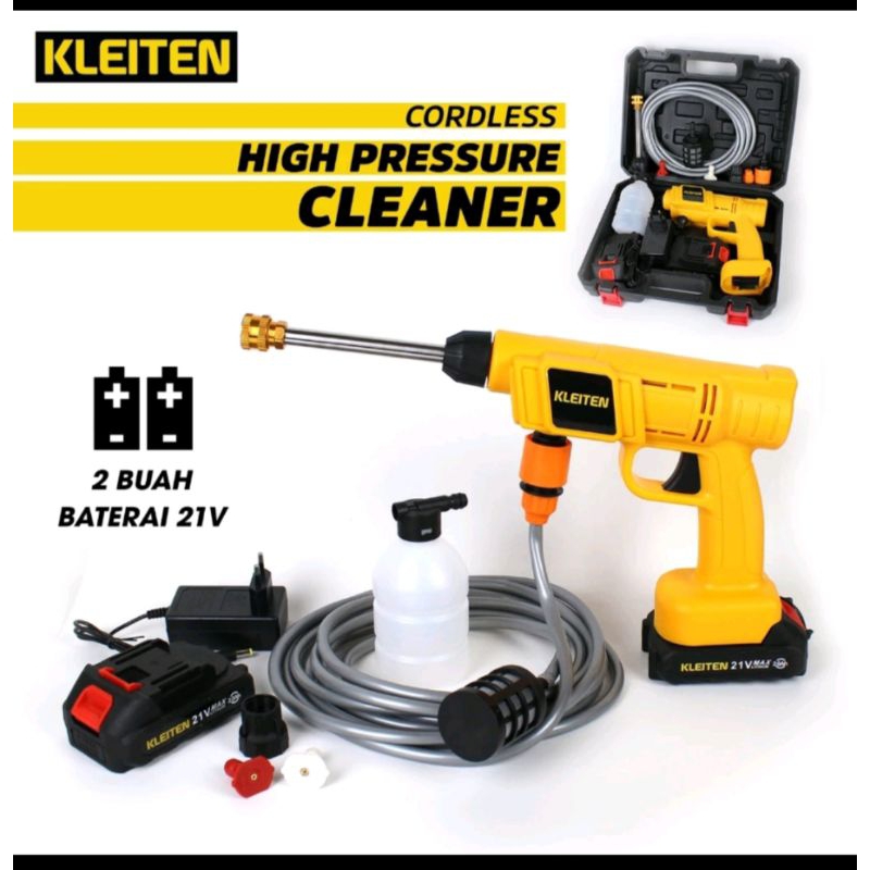 Jet Cleaner Baterai Alat Cuci Motor Cuci Mobil 2 Baterai Steam Cordless Jet Cleaner Mesin Cuci AC Mo