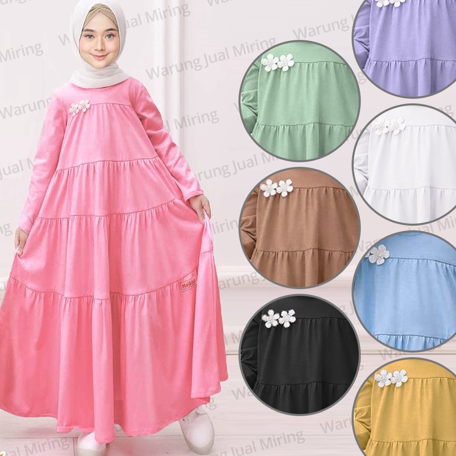 HOT SALE Gamis Susun Dewasa  Remaja  Baju Muslim Perempuan Basic Maxi Dress Jumbo Bahan Jersey Polos