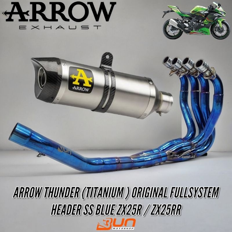 Arrow THUNDER TITANIUM Original Fullsystem Header Blue ZX25R ZX 25R ZX25RR ZX4RR