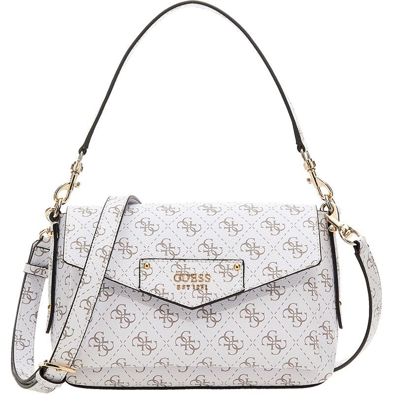 Sale Guess - Eco Brenton Flap Shoulder Bag - Wit (Ori)