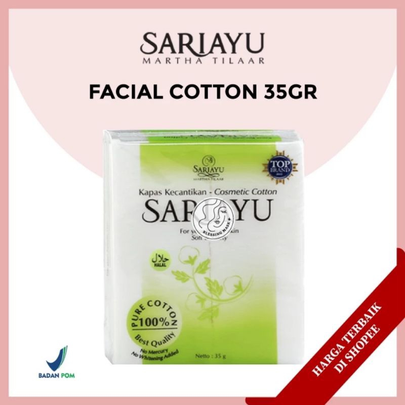 SARIAYU Kapas Kecantikan Kapas Lembut Halus 35 Gr 100 Gr