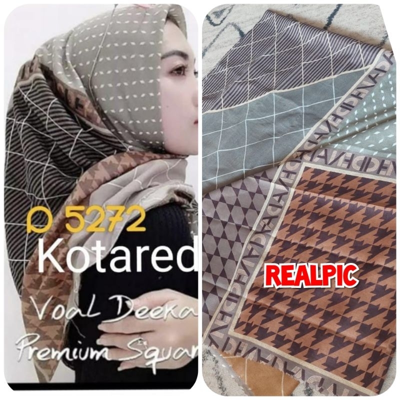 NUANSA KREM hijab segiempat denay voal motif semarang