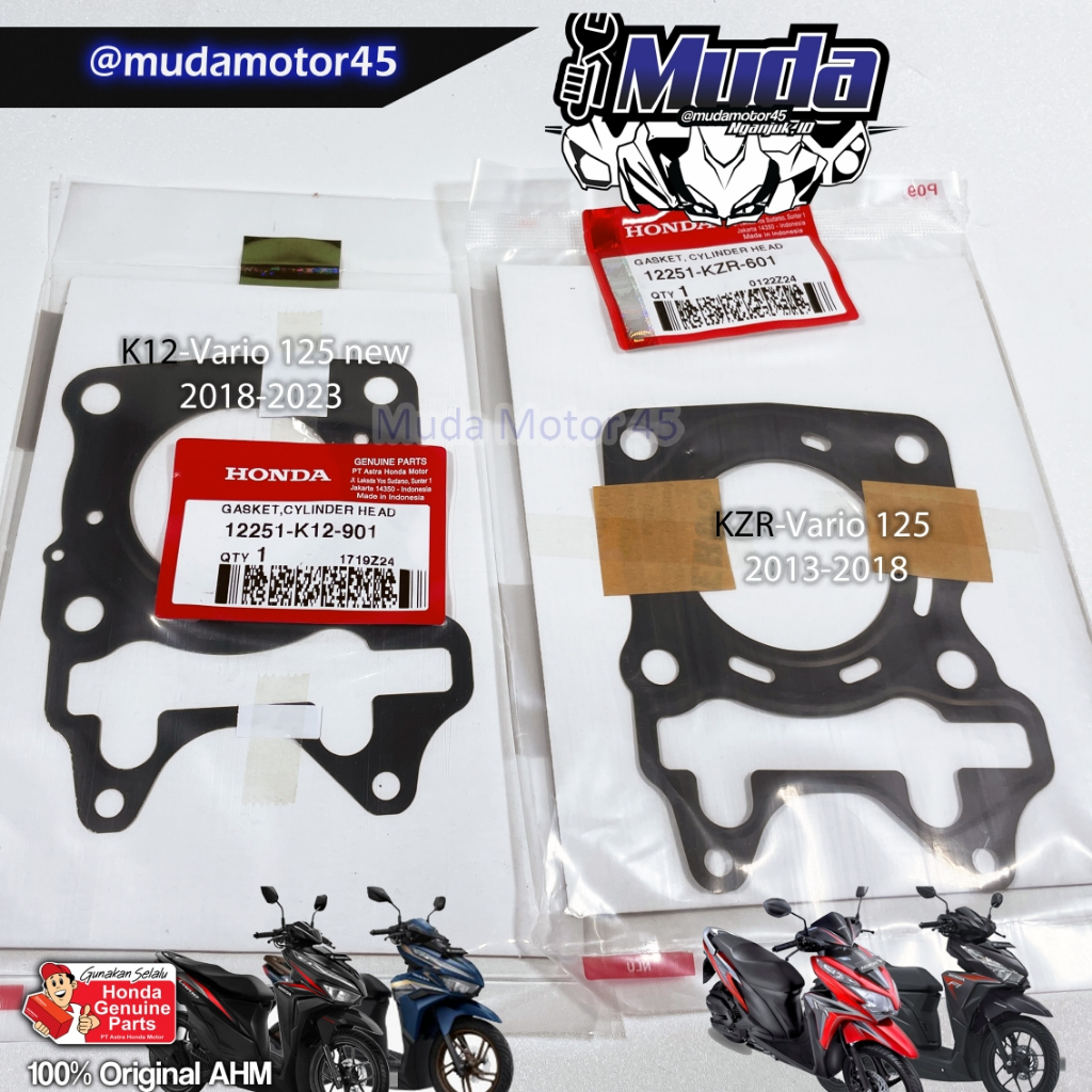 PACKING KOP VARIO 125 OLD 2013 2015 NEW 2018 2023 2022 LED GASKET CYLINDER HEAD 12251-KZR-601-K12-K7