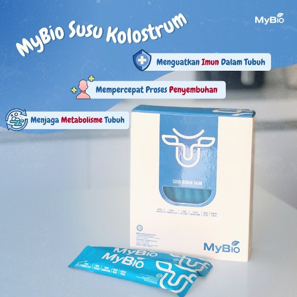 

MyBio Susu Kolostrum 1 Box Isi 10 Sachet - Kaya Protein, Vitamin, Kalsium, Magnesium & Rendah Lemak