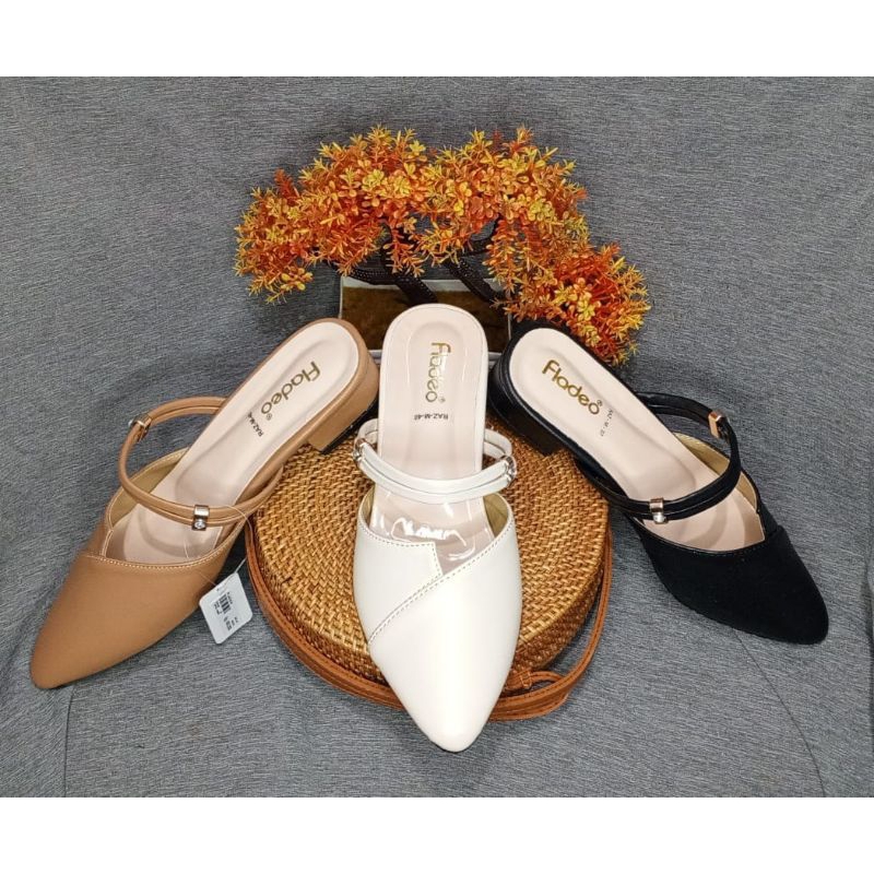 Sandal Kekinian FLADEO MULES/HEELS Tali dua