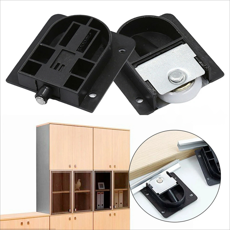 Isi 4Set Roda Lemari Geser Sliding Roda Pintu Lemari Geser Sliding Roda Sleding Pintu Lemari Roda