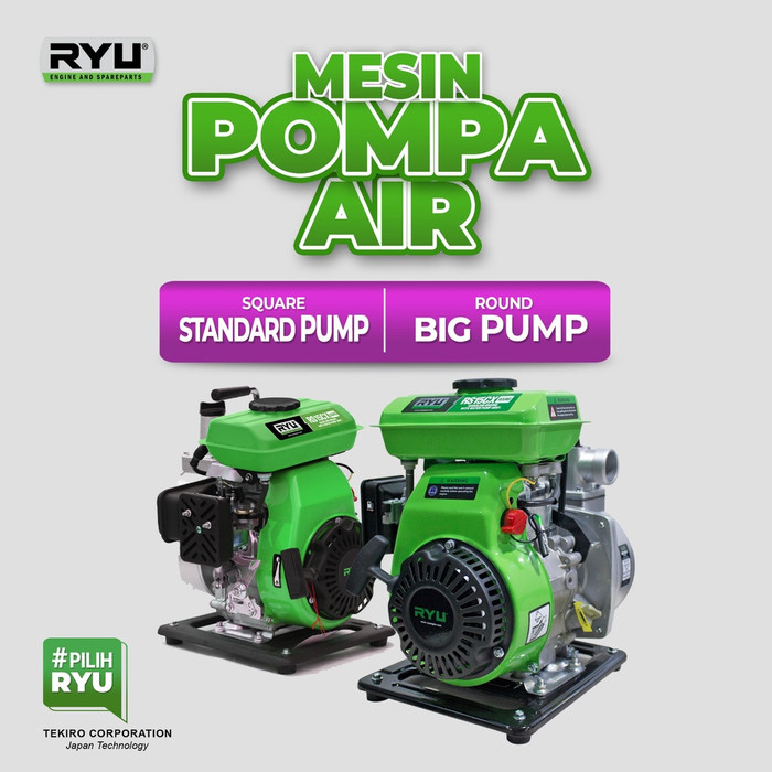 RYU Mesin Pompa Air Diameter 1.5 inch 5 HP RS15CX / Gasoline Waterpump RS15CX ( Big / Standard ) Ori