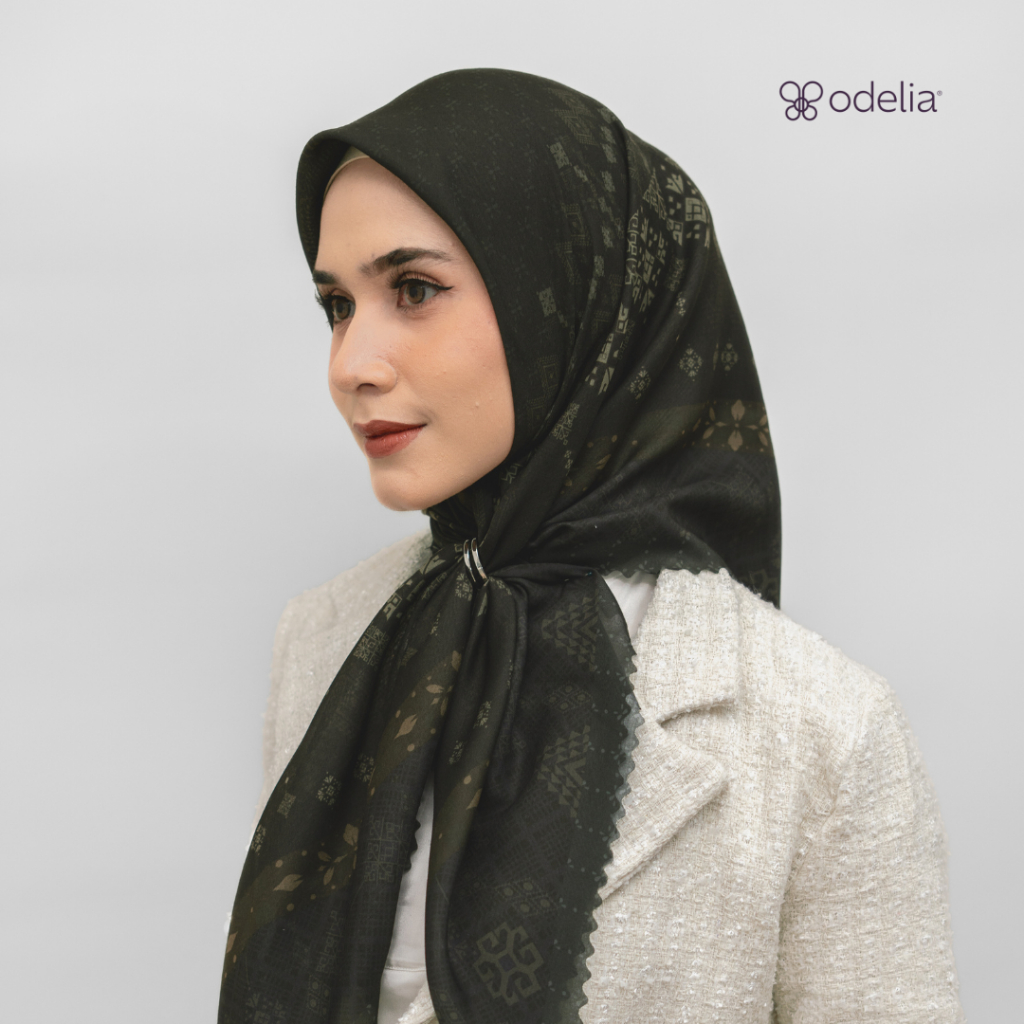 Odelia - Forest Night | Ethnique Scarf | Hijab segi empat motif