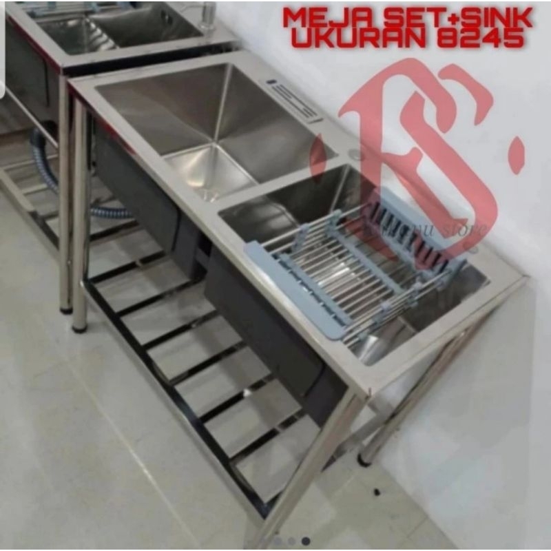 KITCHEN SINK 8245 STAINLESS LENGKAP KAKI KITCHEN SINK PORTABLE