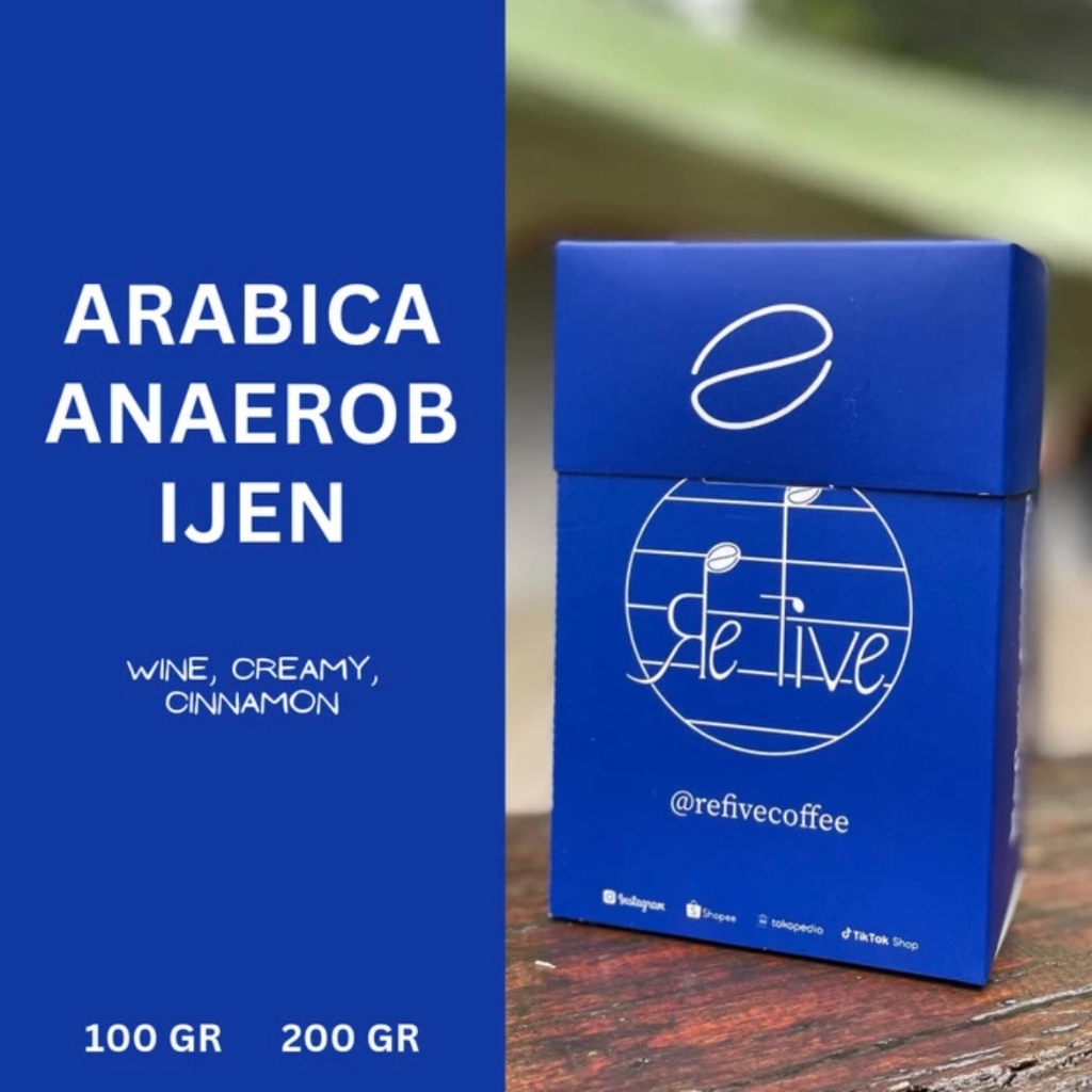 

KOPI BIJI / KOPI BUBUK ARABICA ANAEROB IJEN RAUNG (SINGLE ORIGIN COFFEE BEANS / GILING) 100gr