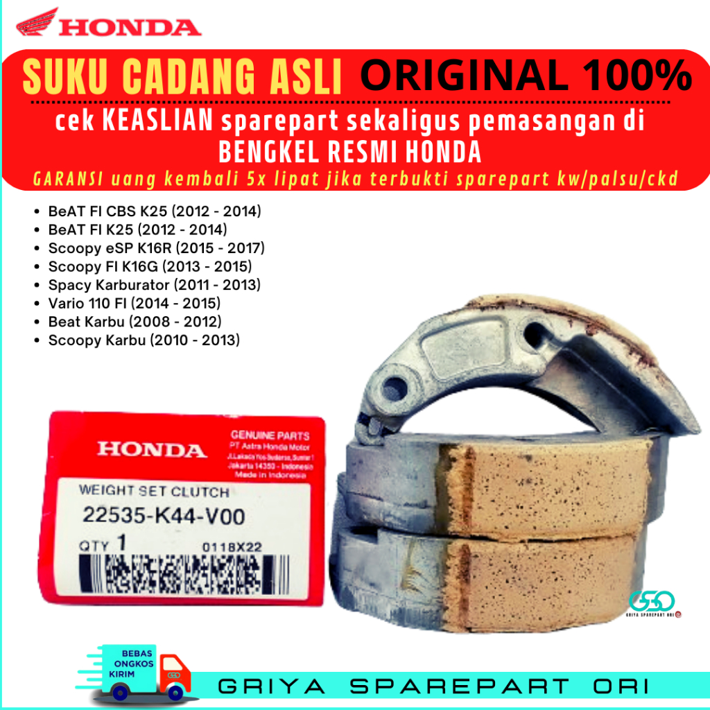 Kampas ganda Beat fi ori Kampas ganda HONDA Beat karbu Scoopy karbu Scoopy fi Scoopy esp Spacy karbu