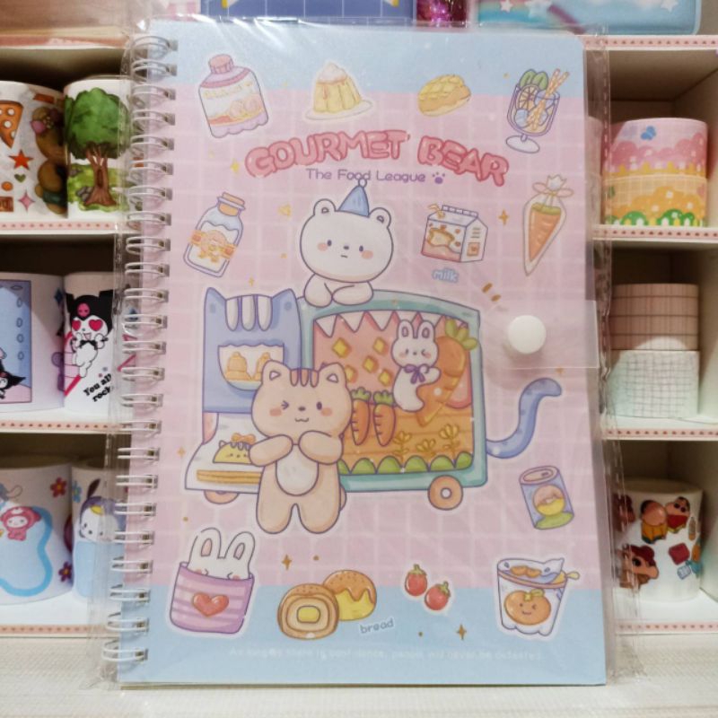 

Buku Tulis A5 Garis Cover Beruang Kancing/ Notebook Notepad Garis/ Catatan Sekolah Lucu Aesthetic Spiral
