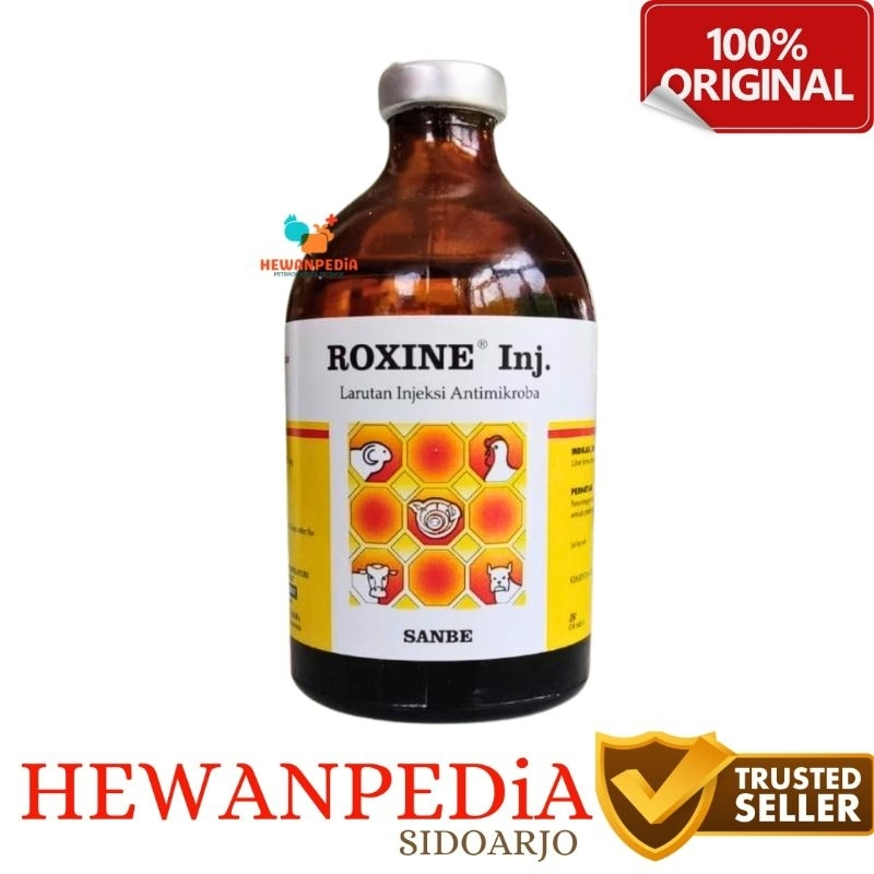 ROXINE 50 ml Hewanpedia - Obat Infeksi Pernafasan CRD Ngorok Cekres Enrofloxacin