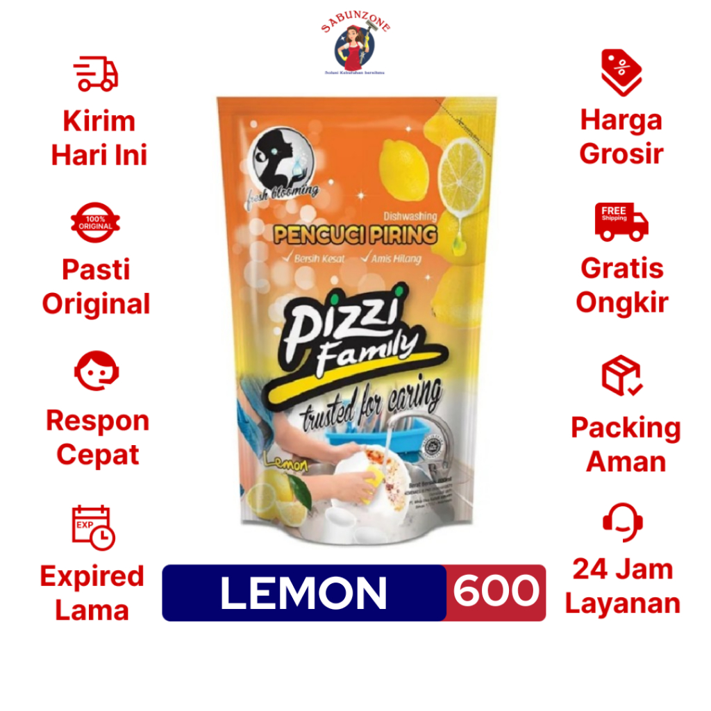 Sabun Cuci Piring Pizzi Lemon 600 ml