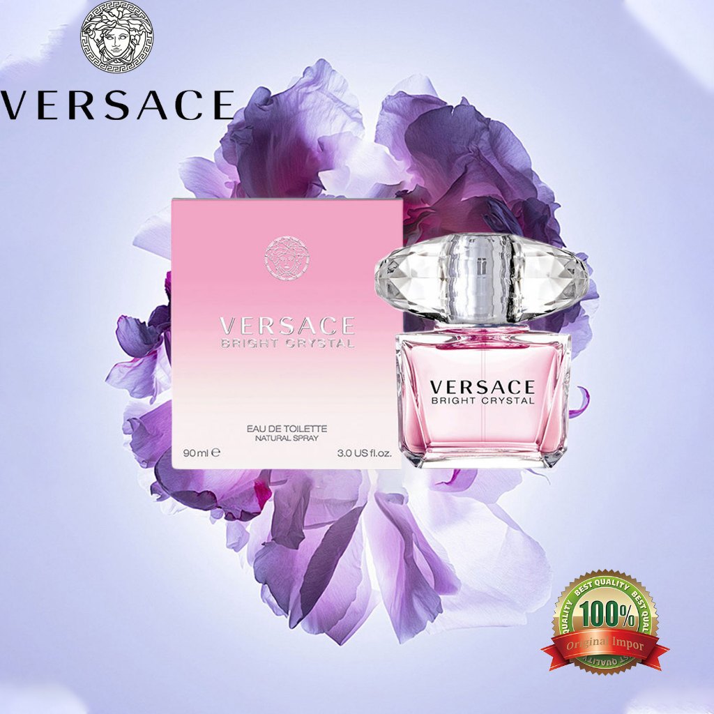 【100% Original】Versace Bright Crystal Parfum Wanita 90ML / Versace Bright Crystal Parfum For Women 9