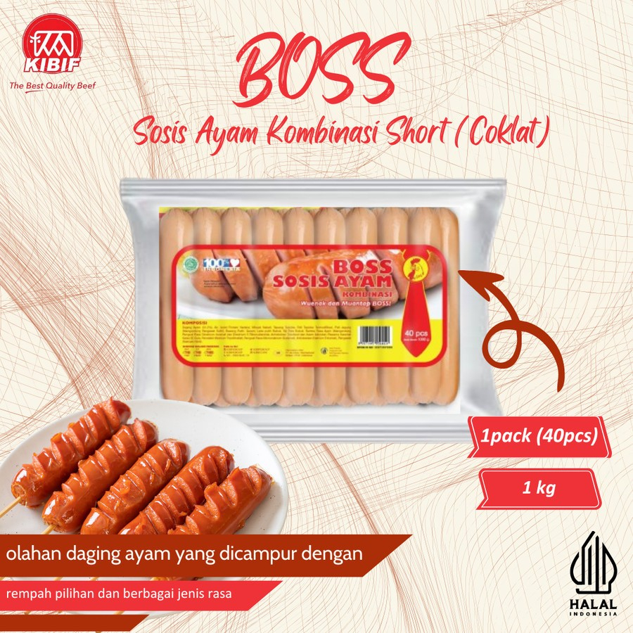 

BOSS Sosis Ayam Kombinasi Short (Coklat) 1000gr 1kg