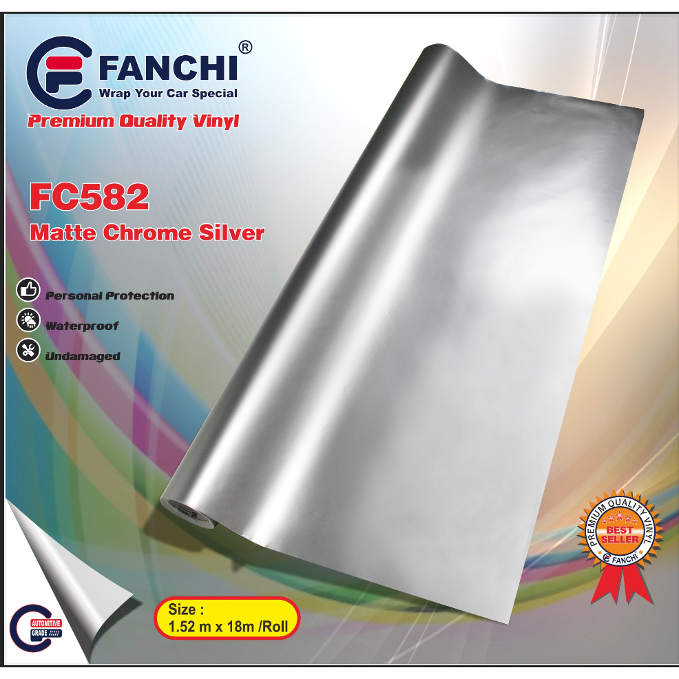 Z4i Stiker Skotlet Motor Silver Metalik Doff Satin Matte Chrome Krom Metallic Perak Mobil Tahan