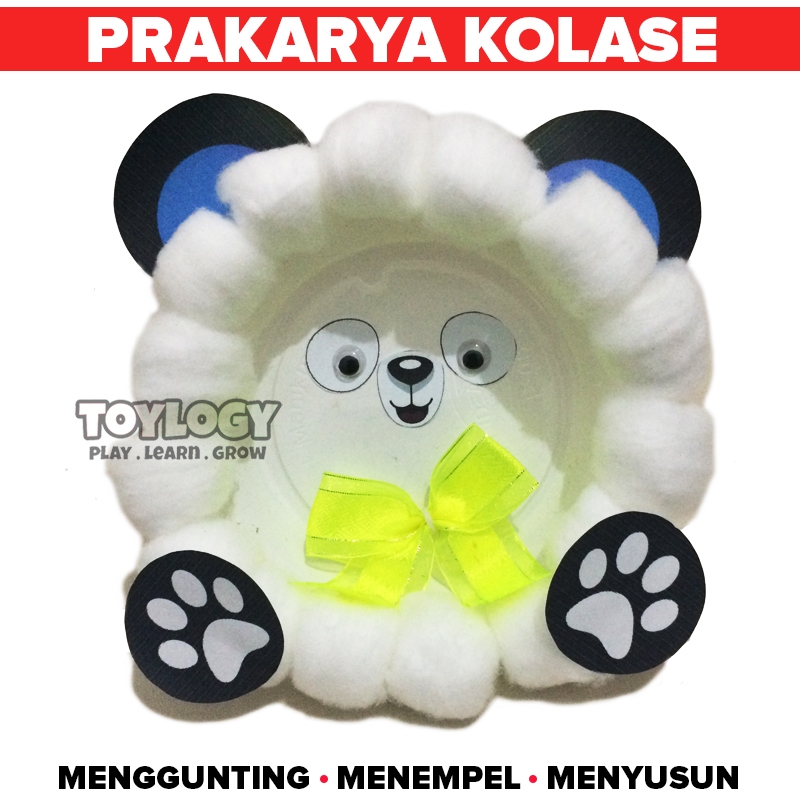 Mainan Edukasi Anak Kerajinan Tangan DIY Kapas Kolase Piring Prakarya Sheep Tk Paud Menyusun Menempe