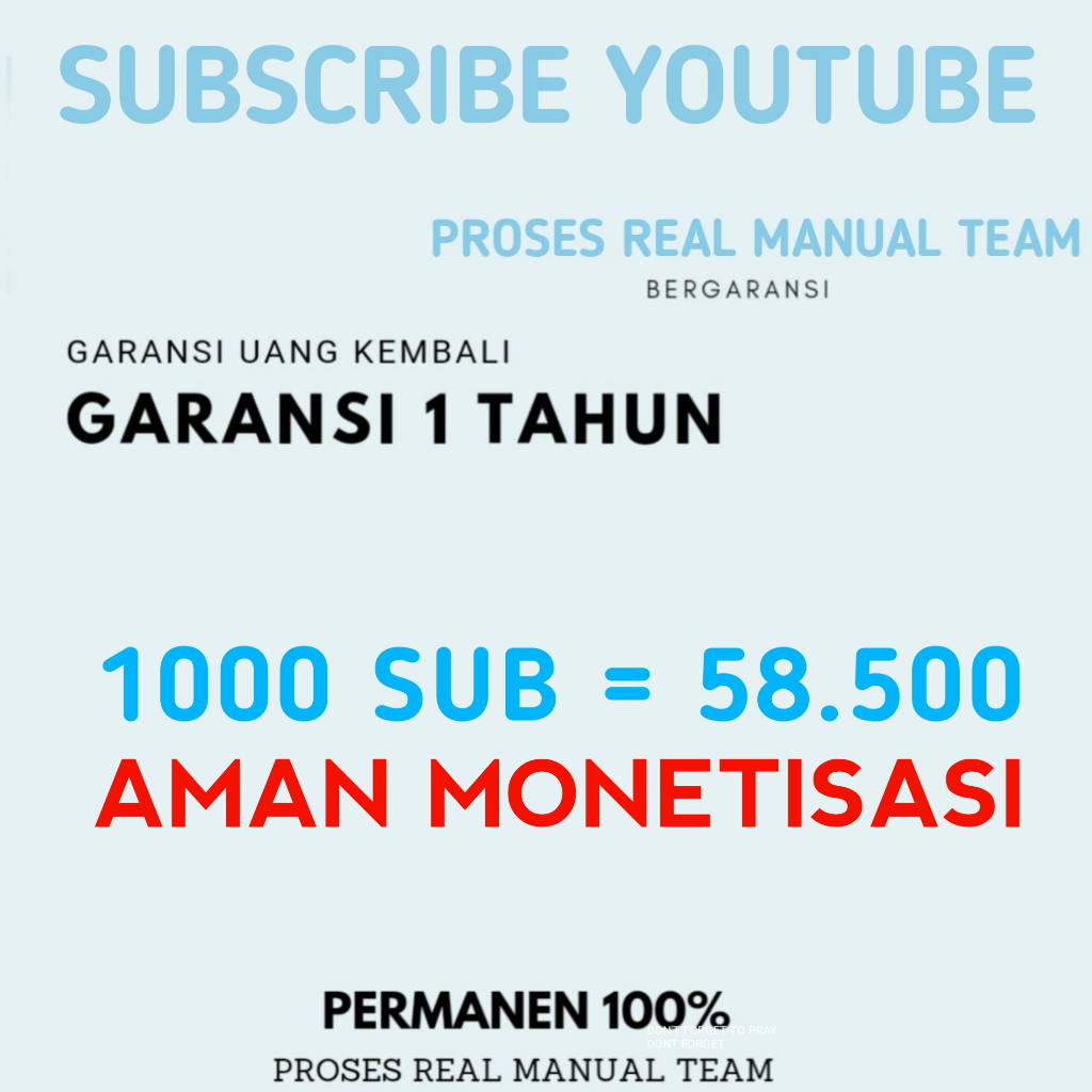 Subscriber Youtube Permanen Monetisasi - Termurah