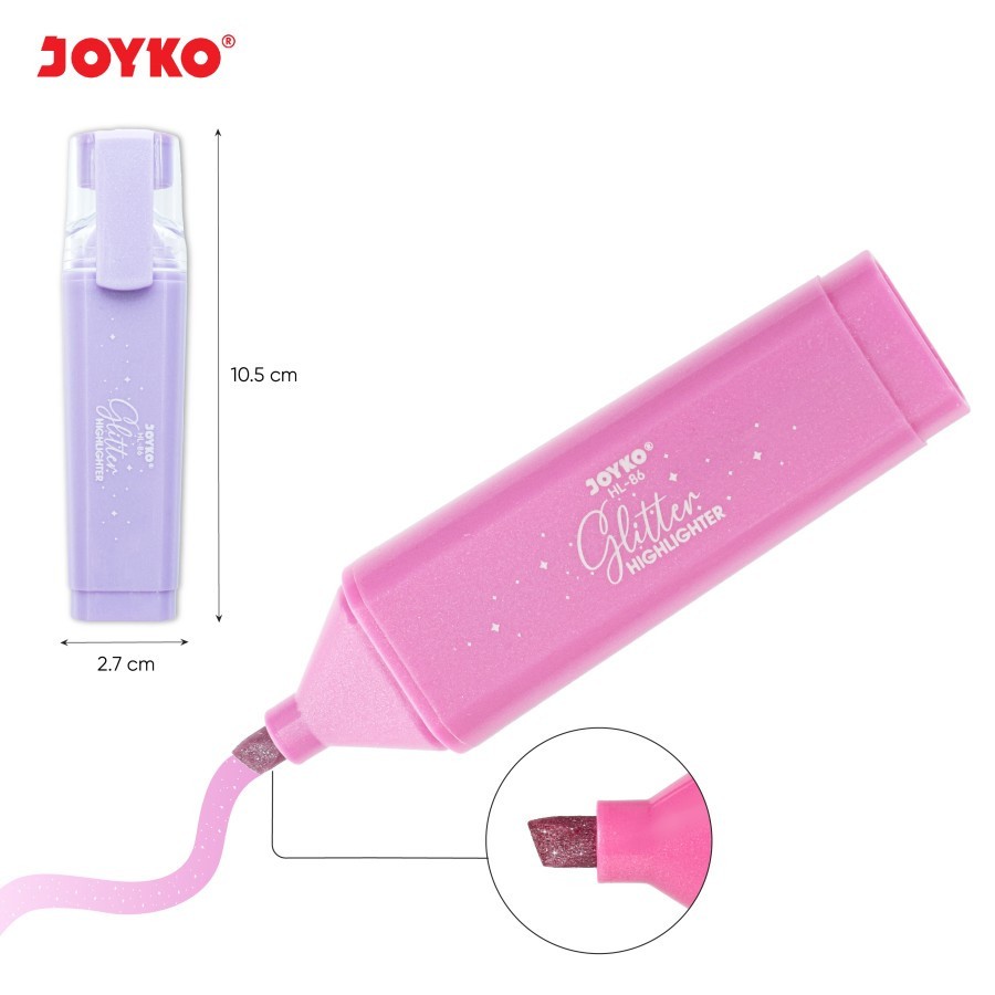 

Joyko Highlighter Glitter HL-86-6 / Penanda Berwarna 1 Set isi 6 pcs