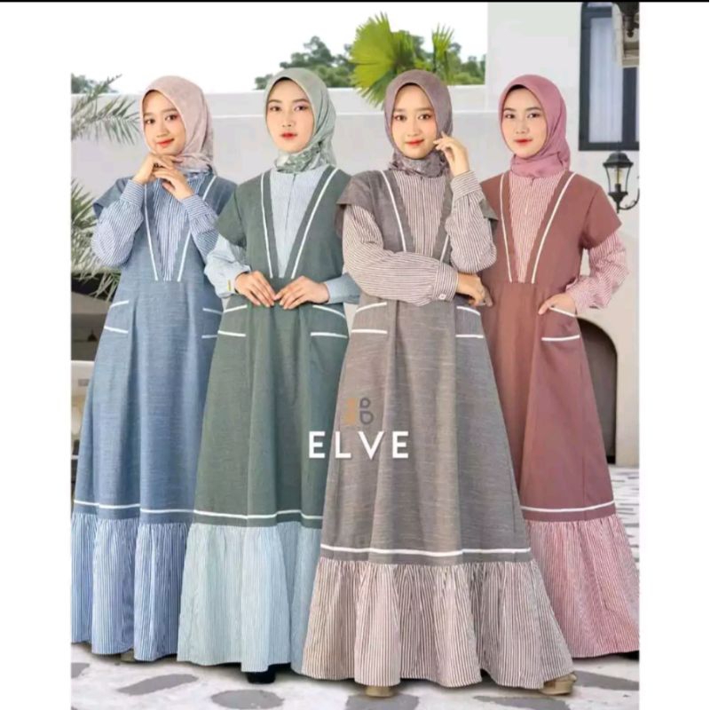 DRESS ELVE BY NUBUA ORIGINAL/GAMIS NUBUA/DRESS LEBARAN