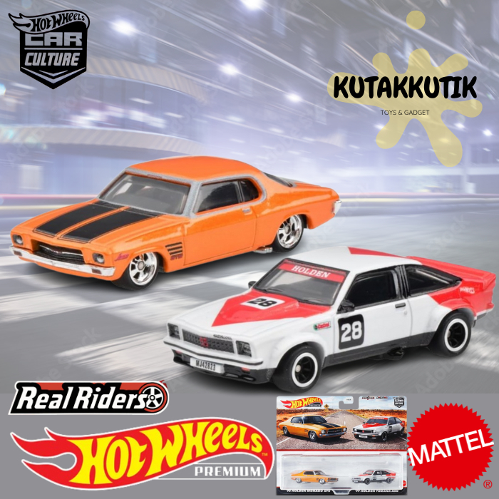 Hotwheels Premium 2-Pack / Twin Pack HBL96 Mobil Muscle Car 73 Holden Monaro GTS & 77 Holden Torana 