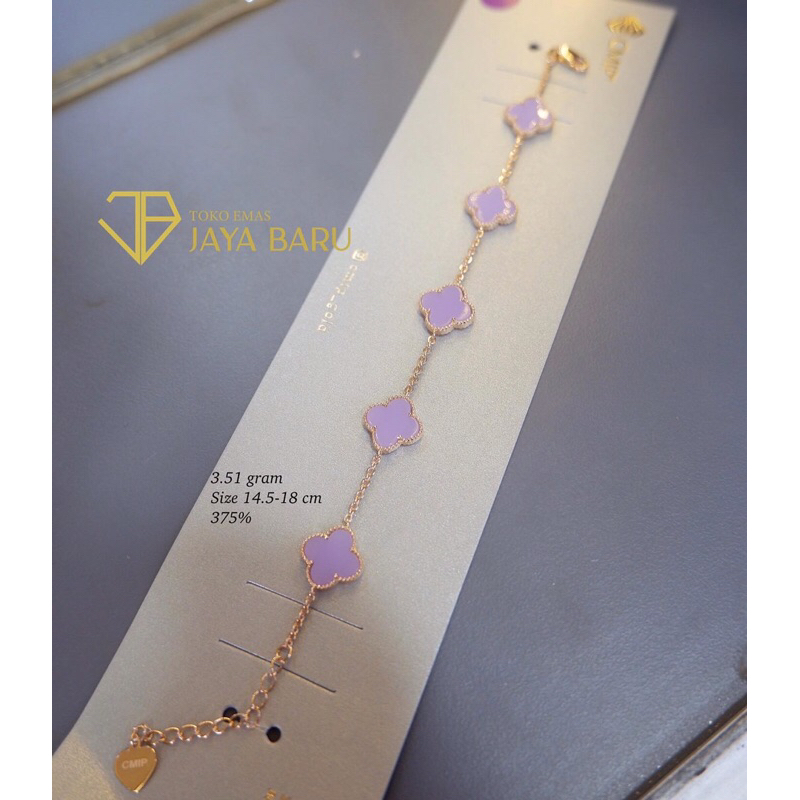 gelang tangan van cleef ungu