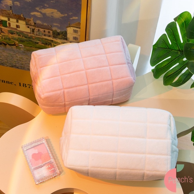 

Stok terbaru PEACHs T5958 Tempat Pouch Pillow Korea Kotak Pensil Sleting Velvet Aesthetic Pastel Kotak Pensil Bulu Make Up Pouch