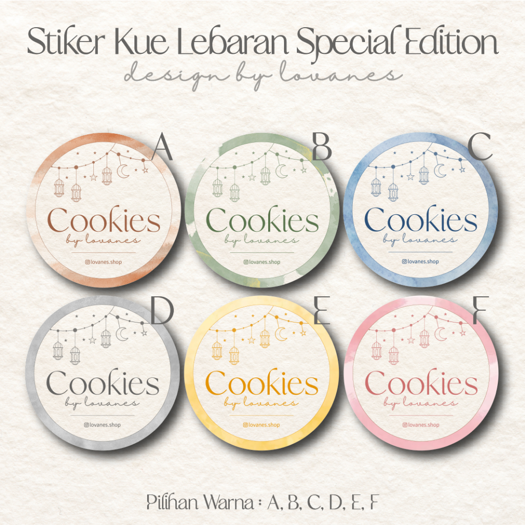 

STIKER KUE LEBARAN LANTERN EDITION / LABEL KEMASAN TOPLES KUE / STIKER KUE ESTETIK