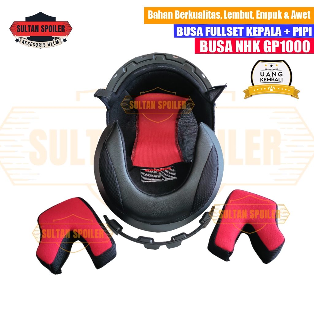 Busa Helm Nhk Gp1000 Gp 1000 Fullset Cheekpad Spon Samping Full Face