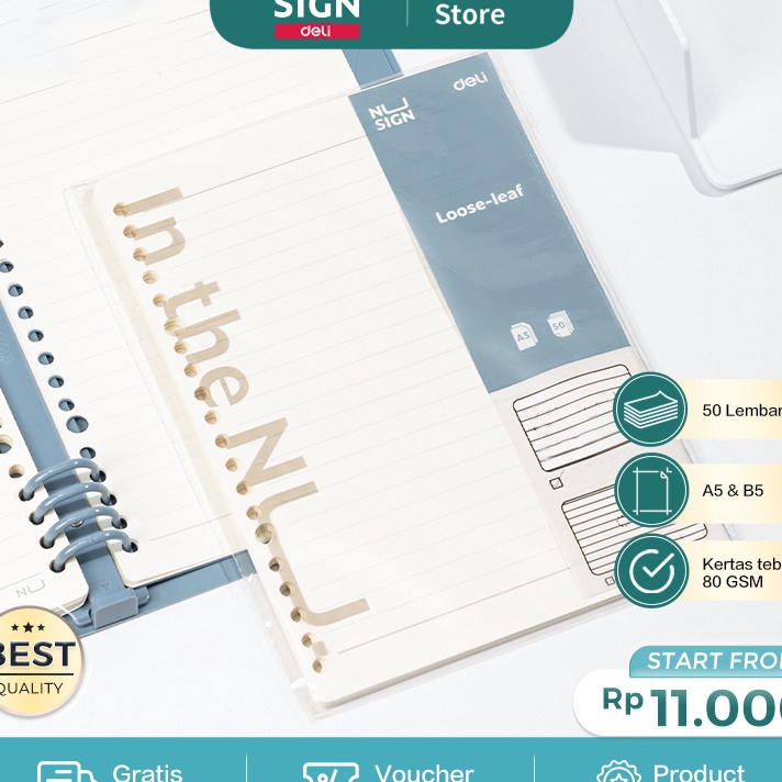 

Jangan Sampai Kehabisan Nusign Looseleaf Notebook Refill Isi Binder A5 B5 Garis Grid Dot 5 Lembar NS31X