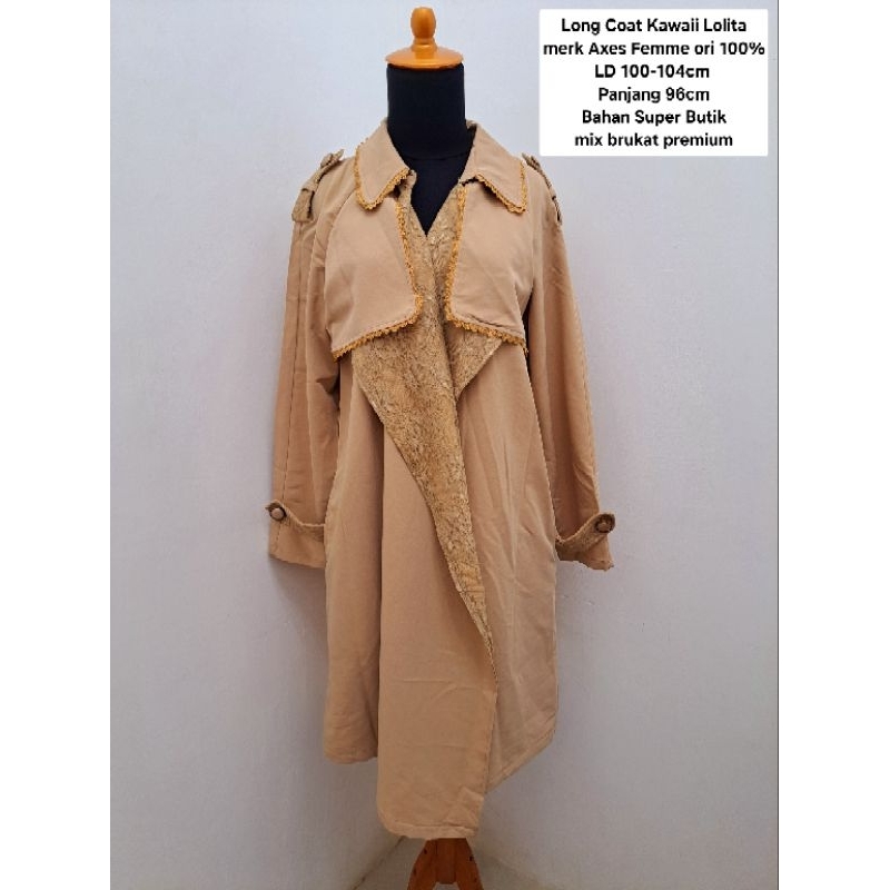 Long Coat Kawaii Lolita merk Axes Femme ori 100%