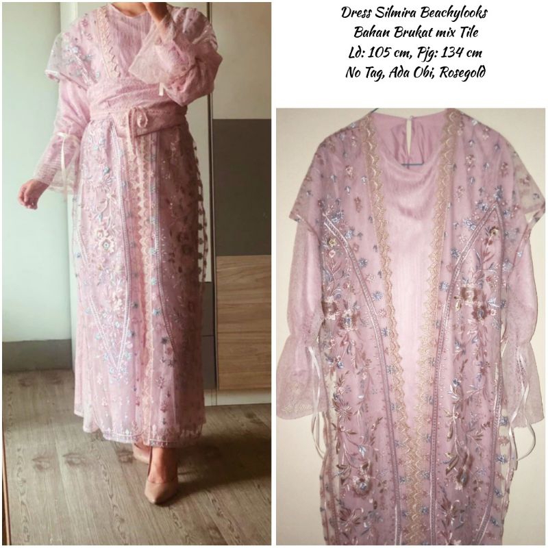 Silmira Dress Brukat Dress Wanita Gamis Muslim Gaun Pesta Brokat Tile Kondangan Lamaran Wisuda Forma