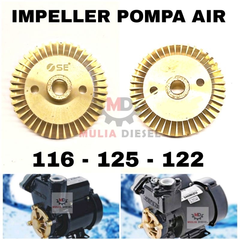 Kipas Impeller Kuningan Pompa Air Listrik Shimizu GP125 PS116 138