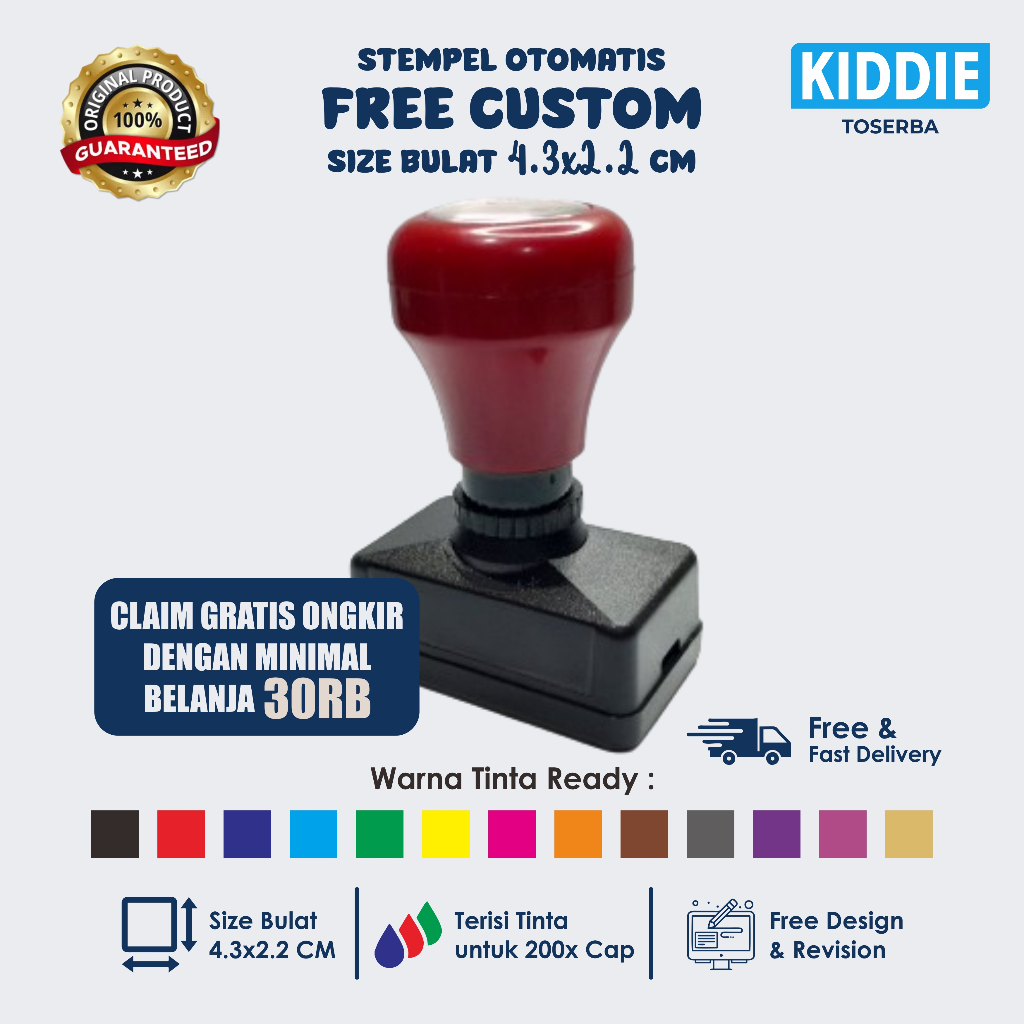 

Stempel Custom - Stempel Lunas - Stempel Nama - Ukuran 4.3x2.2 - 1 Hari Jadi - Free Design