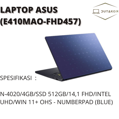 LAPTOP ASUS (E410MAO-FHD457) (WARNA TRANSPARAN BLUE N BLACK)