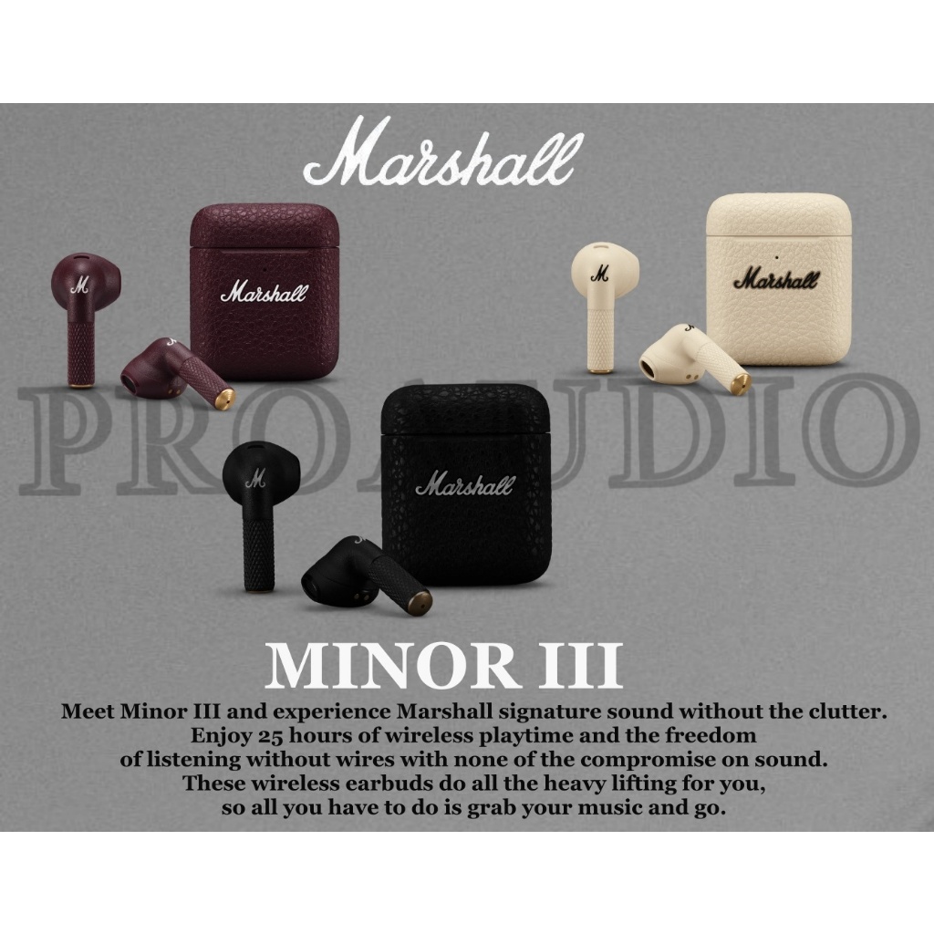 Marshall Minor III True Wireless Headphones Earphones TWS Minor 3 / Minor -III Original