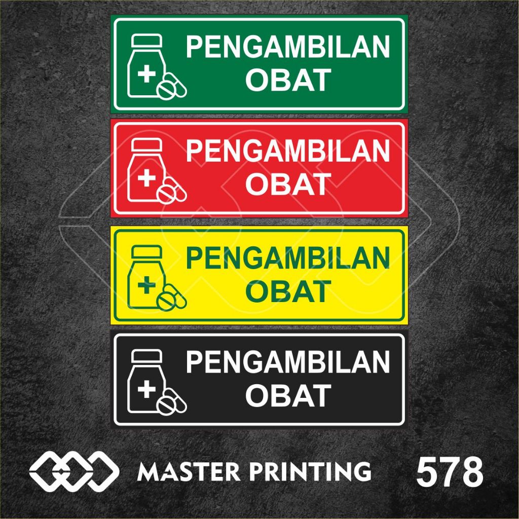 

578 - Stiker Pengambilan Obat, Sticker Vinyl, Premium, Tahan Air, Termurah, dan Bisa Custom