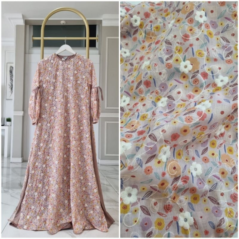 New malaysia Gamis flower printing