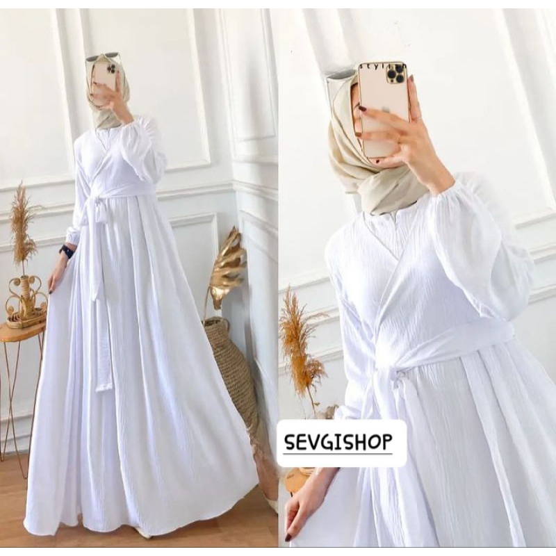 Maxi dress gamis lebaran model terbaru simple elegan dress pesta muslim