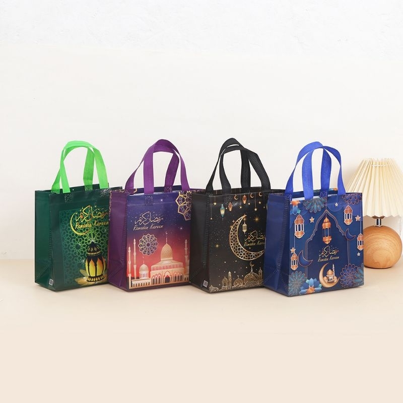 

GOODIE BAG IDUL FITRI WATERPROFF TOTE BAG TAS KADO KUE HAMPERS SOUVENIR EID MUBARAK LEBARAN