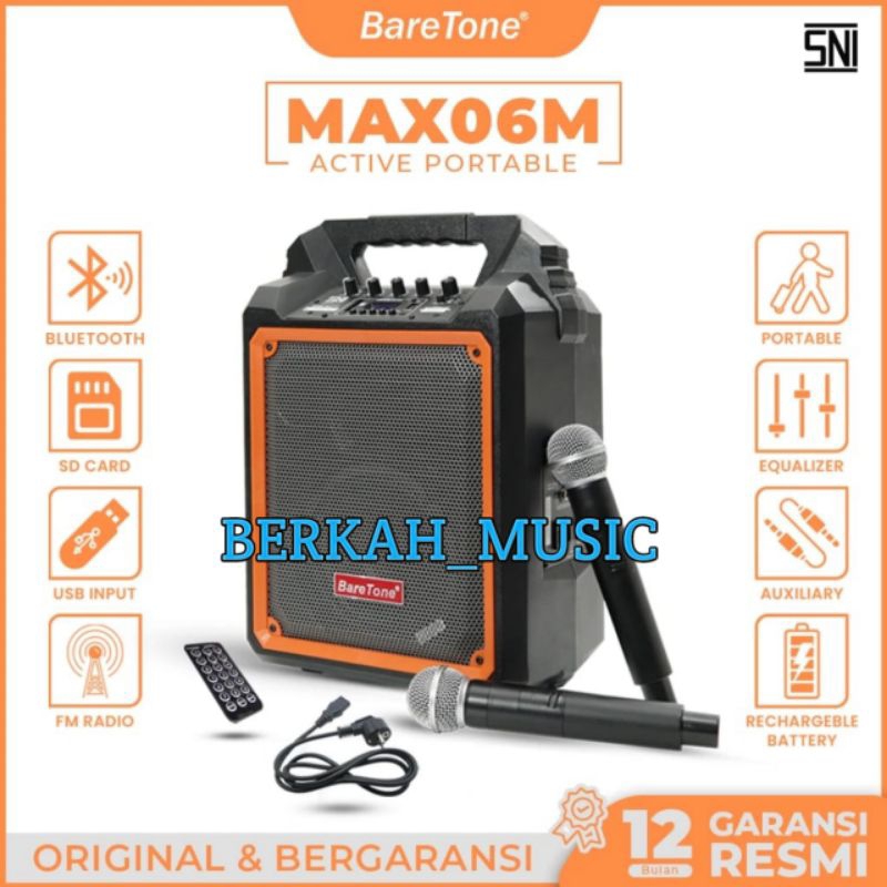 Baretone Speaker Portabel Max06m original Speaker 6inch