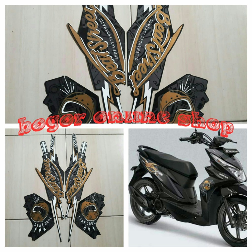 stiker striping motor beat street 2017 hitam