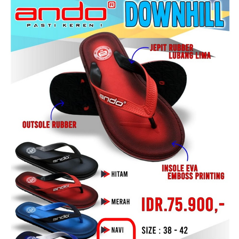 (COD) SENDAL JEPIT ANDO DOWNHILL TYSON SANDAL JEPIT PRIA ORIGINAL